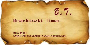 Brandeiszki Timon névjegykártya